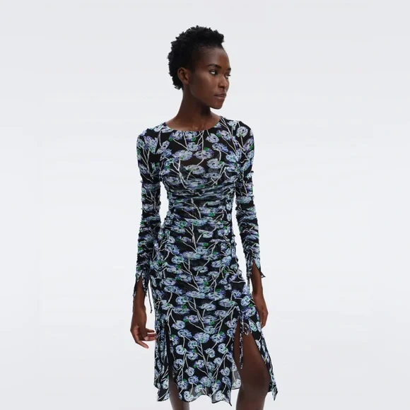 diane von furstenberg mesh dress Noelle Mesh Wrap Dress Diane von Furstenberg
